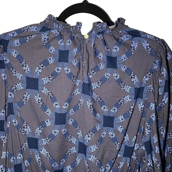 Universal Thread Women's Large Quilt Pattern Peasant Maxi Dress Long Sleeves - Picture 7 of 9